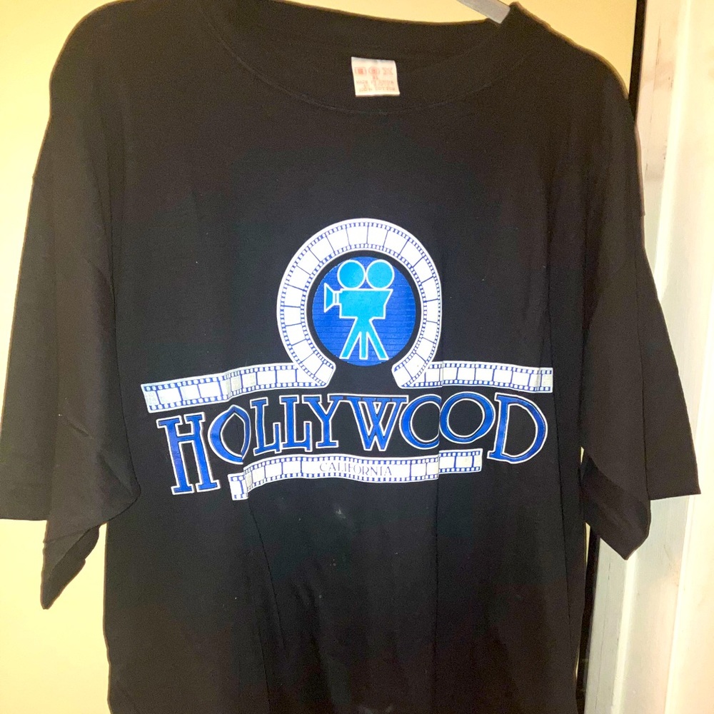 Vintage Hollywood California graphic movie television logo movie stars shirt xL